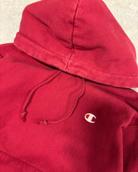 VINTAGE MAROON REVERSE WEAVE CHAMPION HOODIE - M