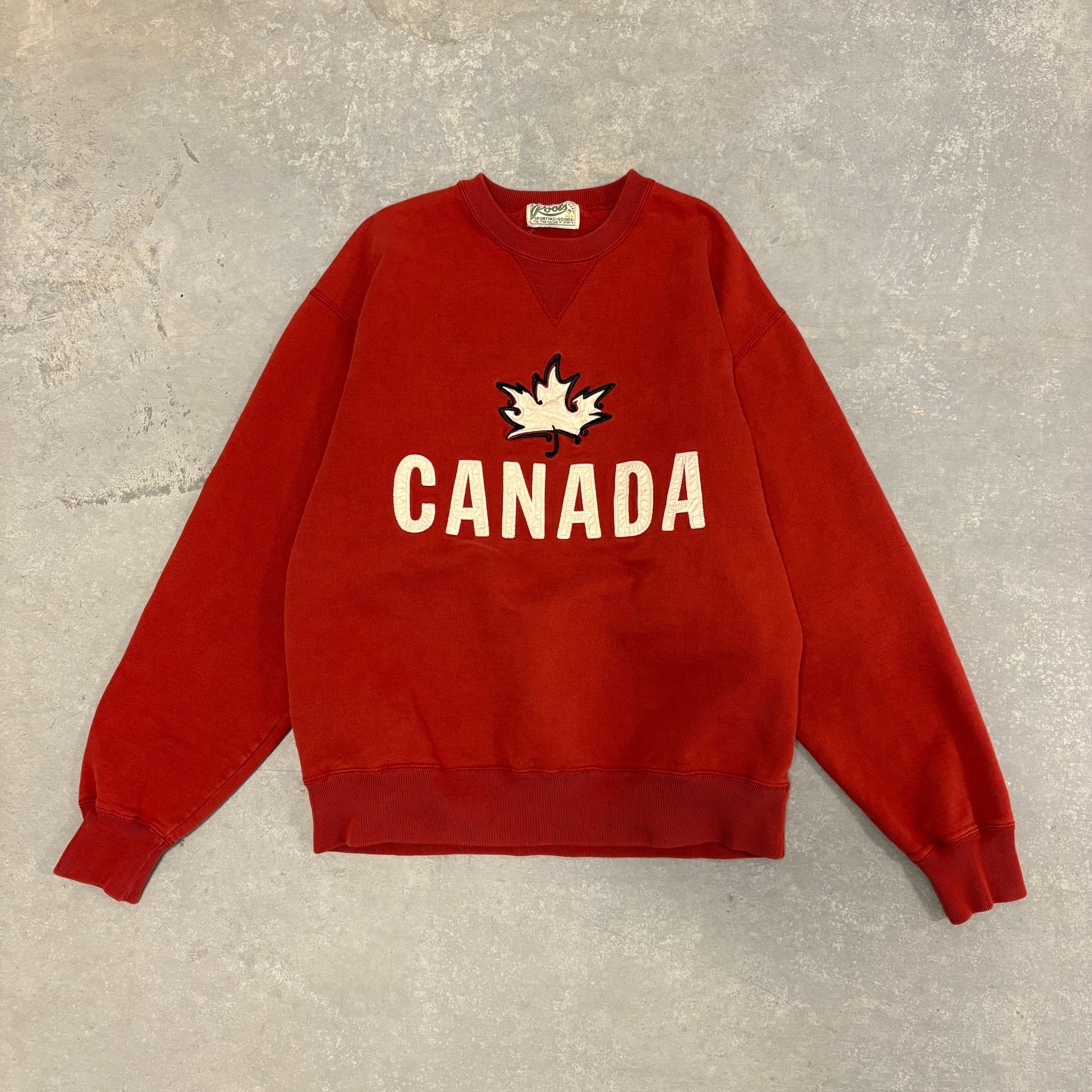 Vintage Burgundy Canada Roots Crewneck - L