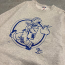 Vintage Heather Gray Blue Cartoon Crewneck - S