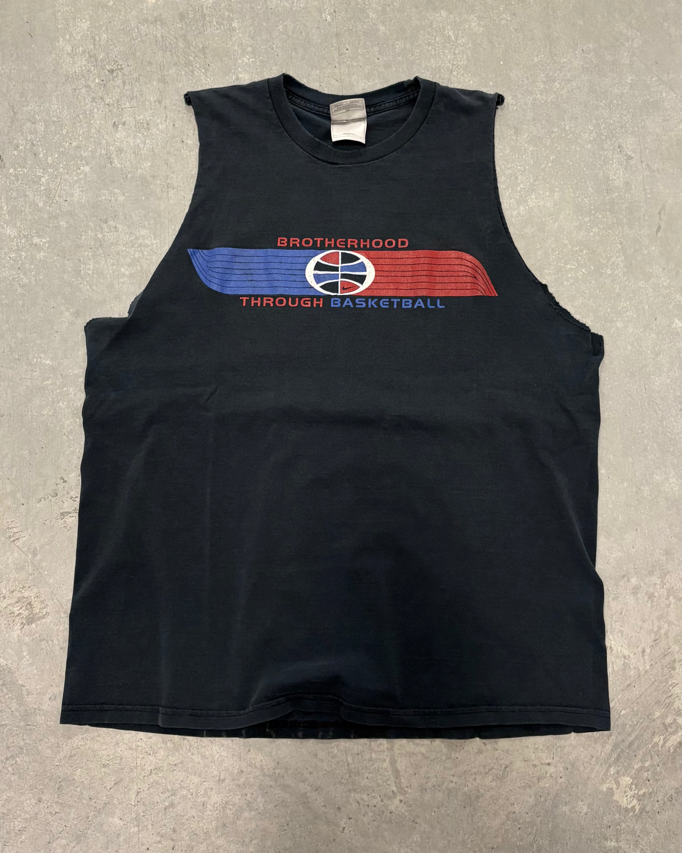 VINTAGE BLACK NIKE CUTOFF TEE - XL