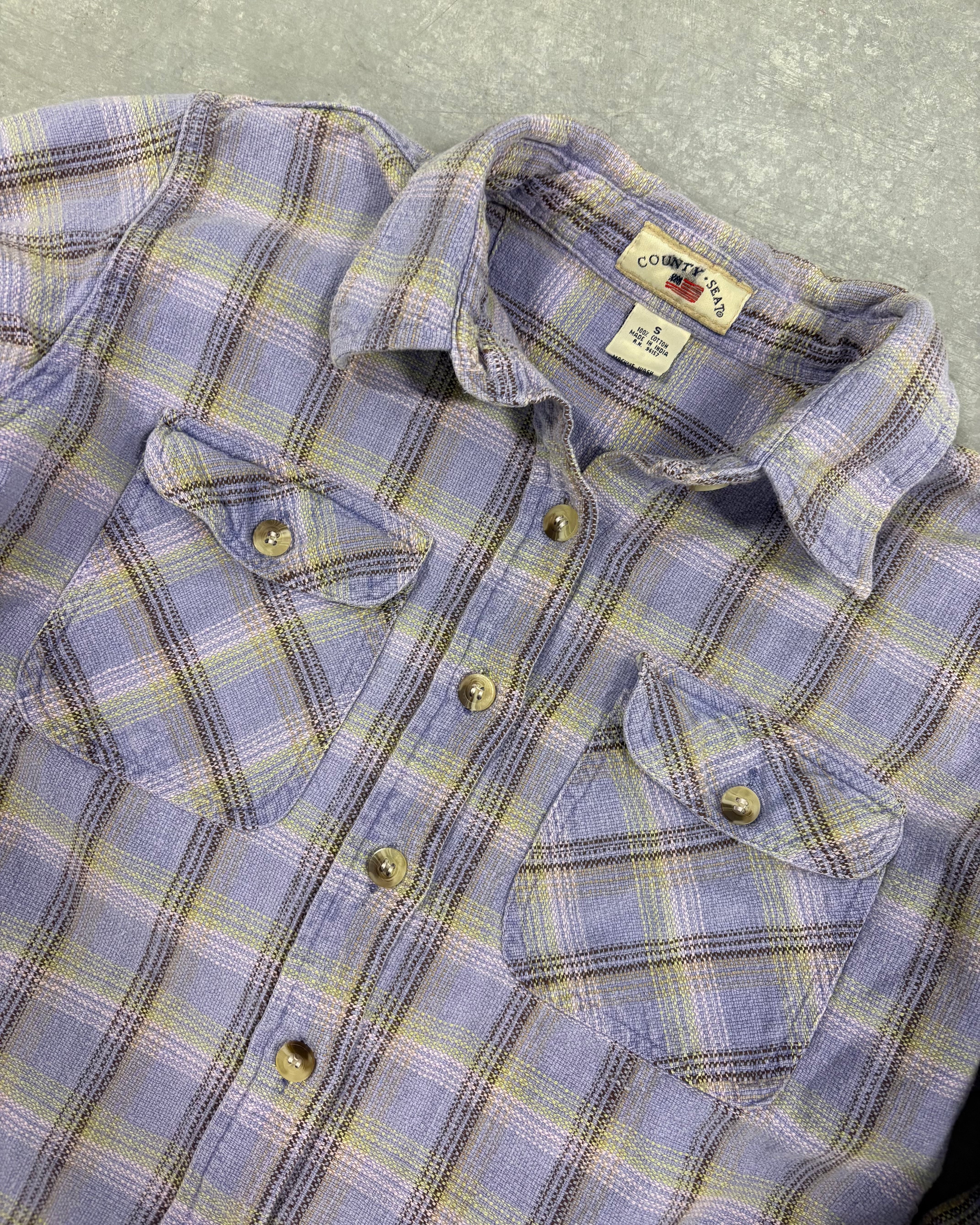 VINTAGE PURPLE FLANNEL SHIRT - S