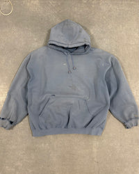 VINTAGE THRASHED BLUE HOODIE - L