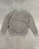 VINTAGE HEATHER GRAY RAGLAN CREW - XS