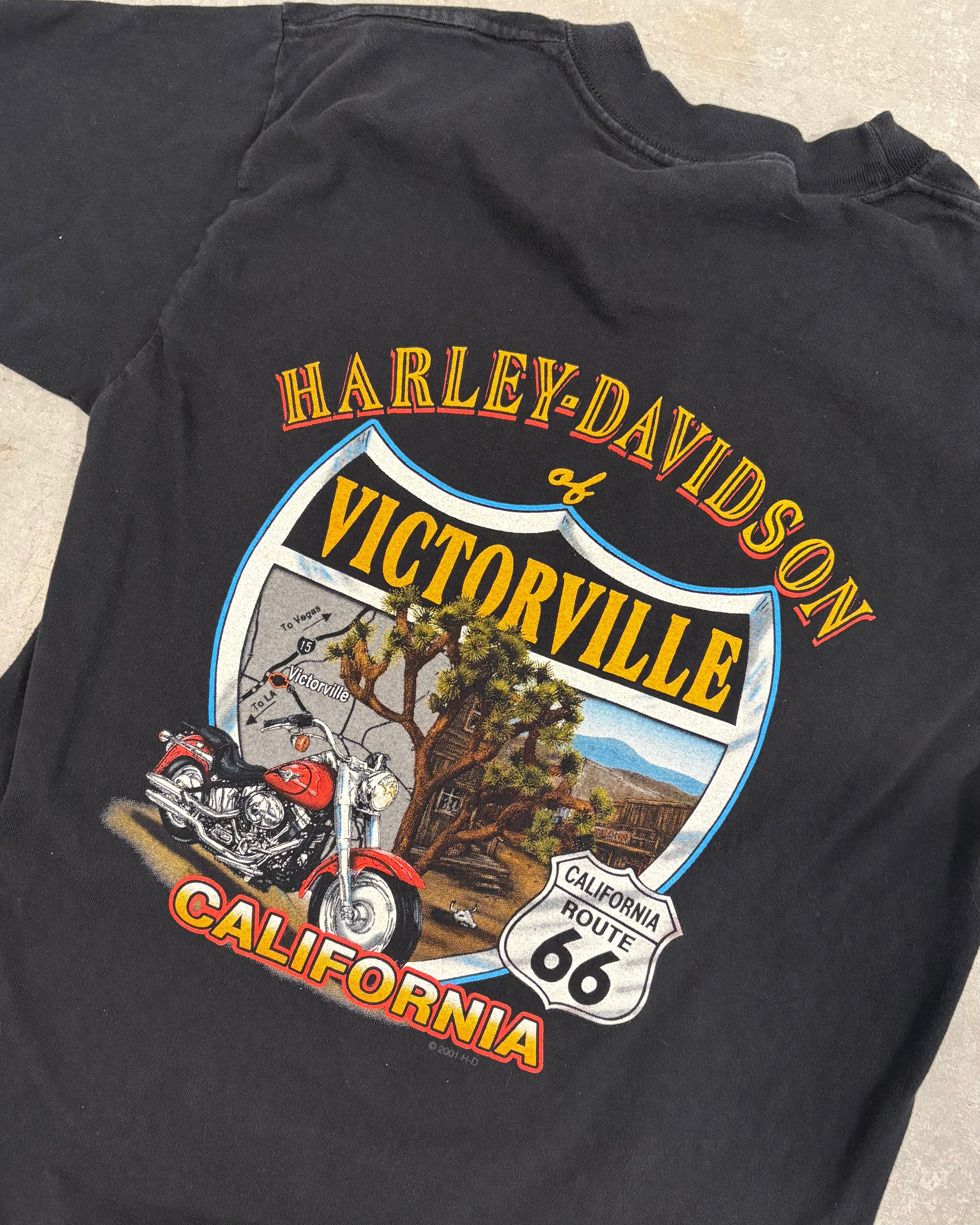 Black Harley Davidson Silver Flames Tee - S