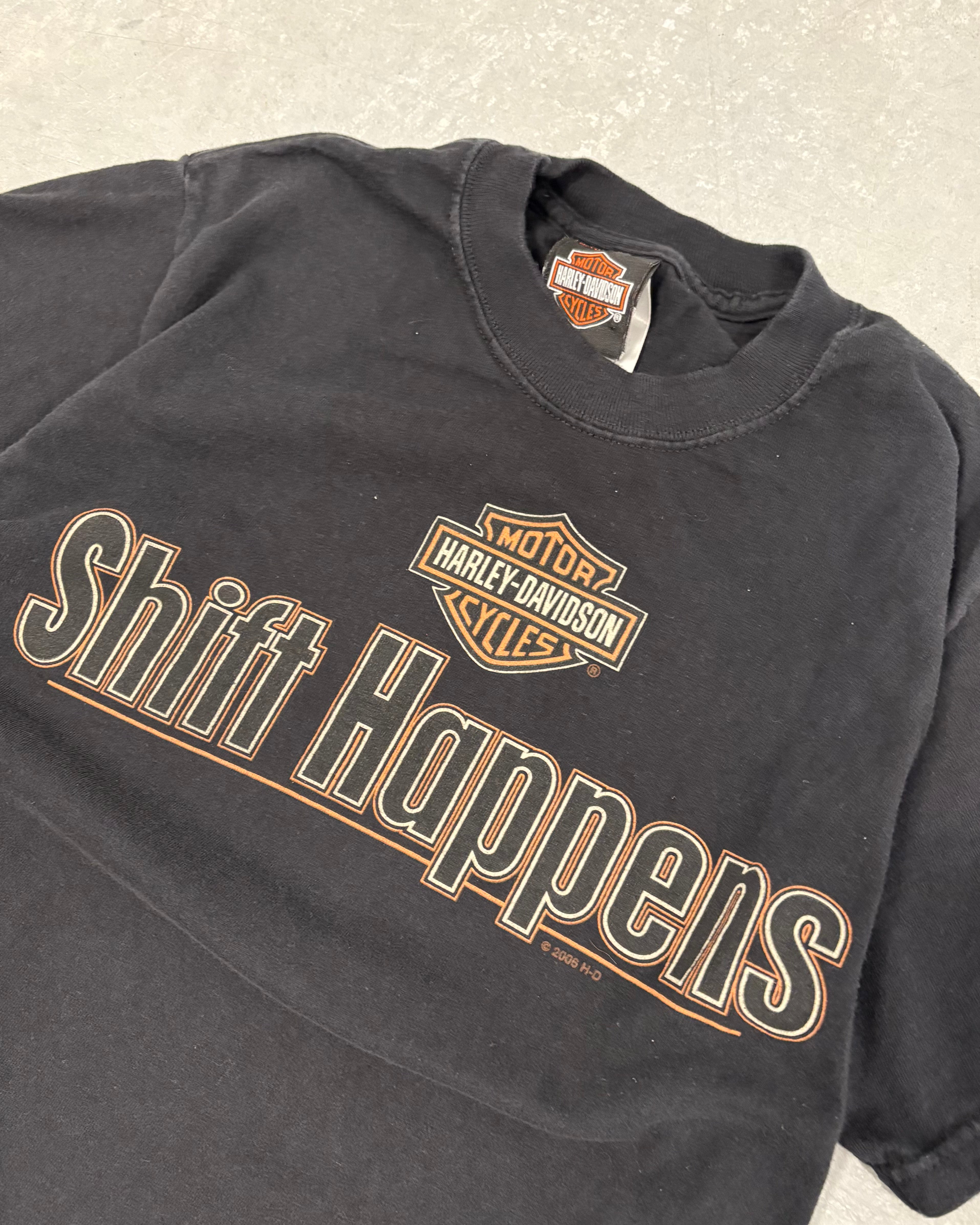 Black Harley Davidson "Shift Happens" Tee - S