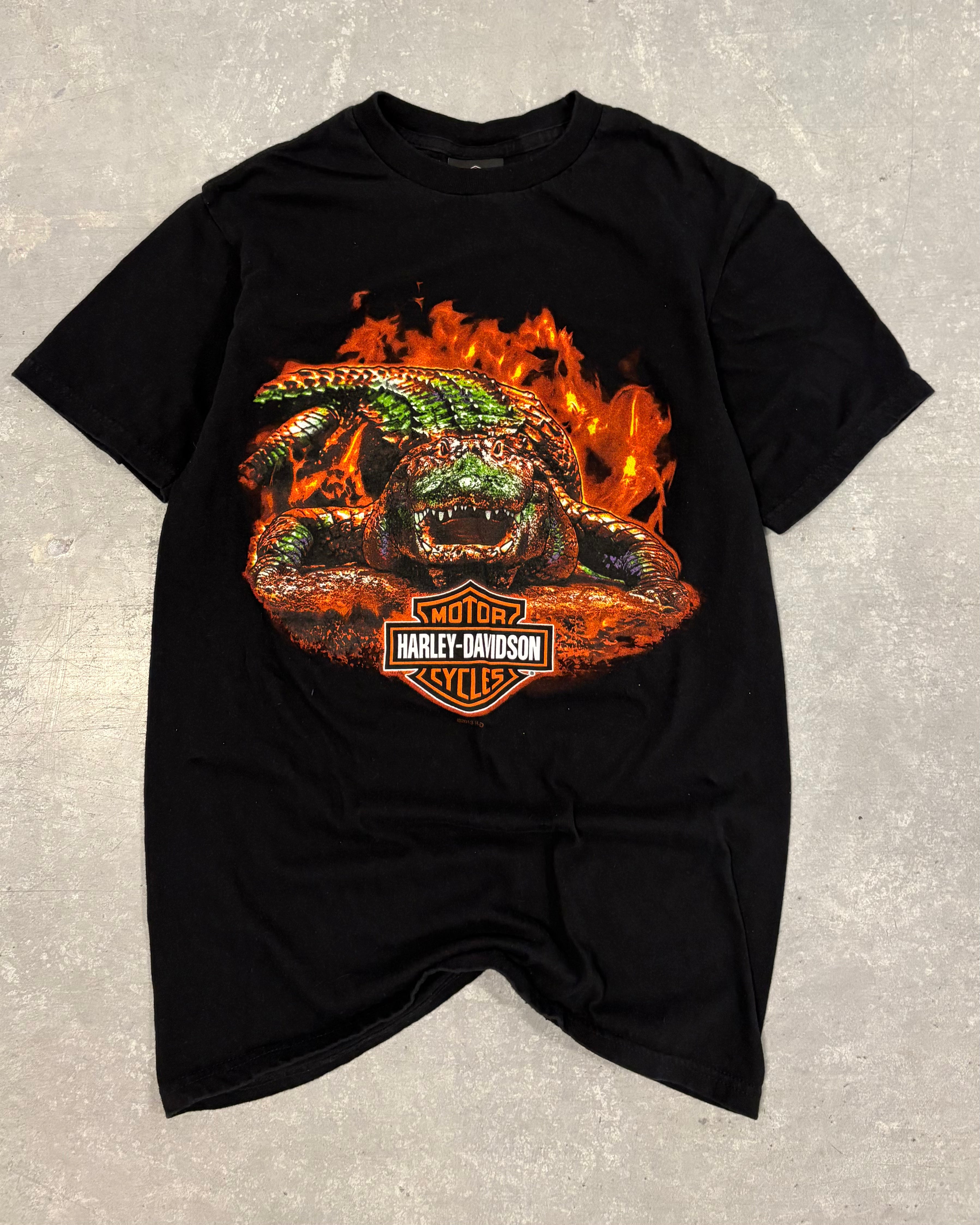 Black Harley Davidson Crocodile Tee - S