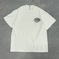 Heavyweight White Harley Flip T-Shirt - S