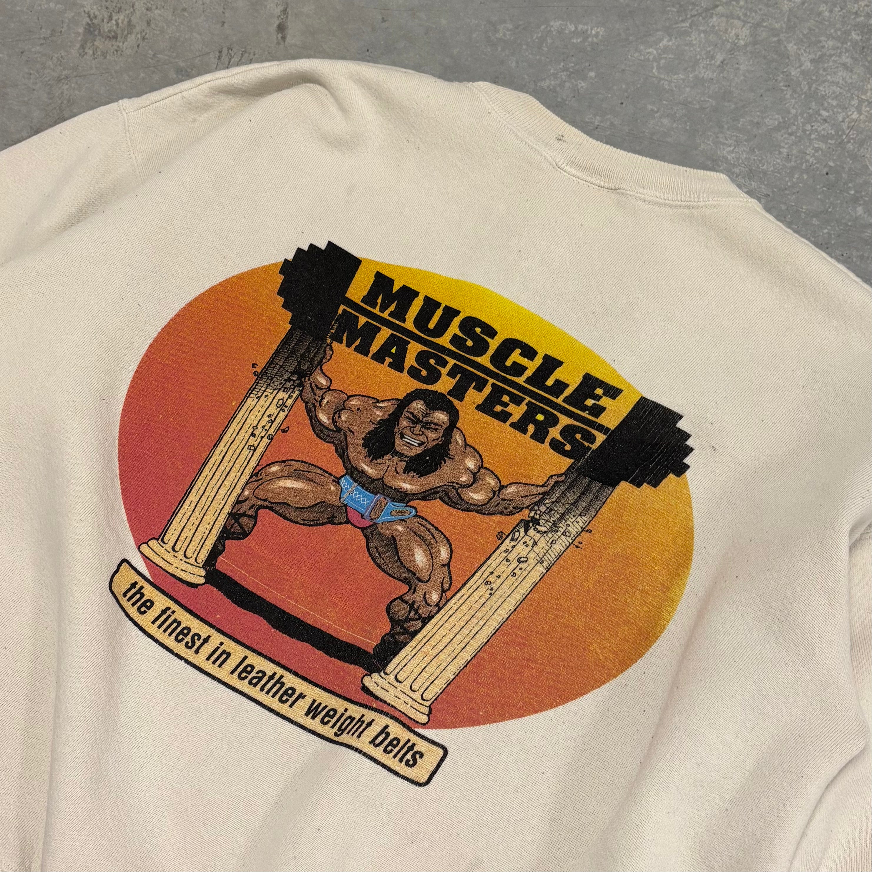 Vintage White Muscle Masters Crewneck - S